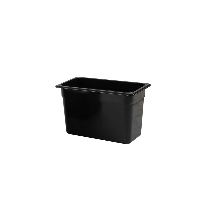 Thunder Group 1/3 Size Black 8” Deep Food Pan (Thunder Group PLPA8138BK)