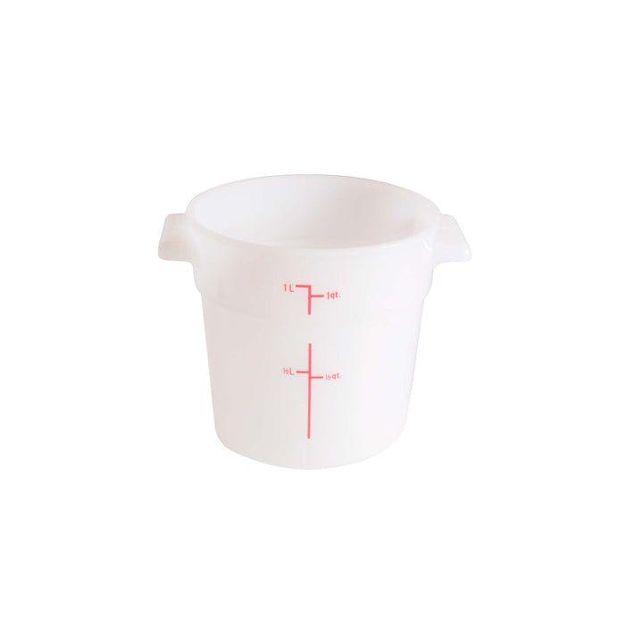 Thunder Group Round 1 Qt. White Food Storage Container (Thunder Group PLRFT301PP)