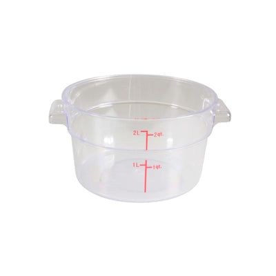 Thunder Group Round 2 Qt. Clear Food Storage Container (Thunder Group PLRFT302PC)