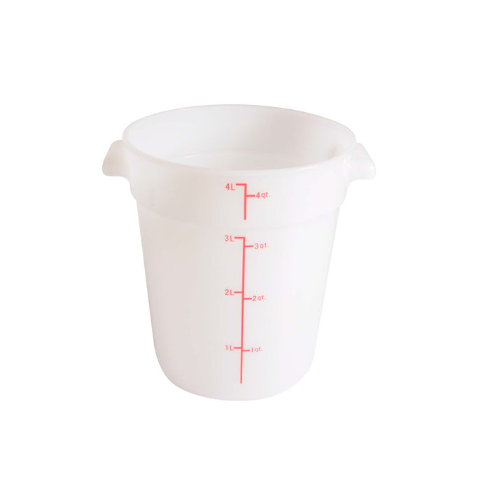 Thunder Group Round 4 Qt. White Food Storage Container (Thunder Group PLRFT304PP)