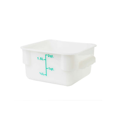 Thunder Group Square 2 Qt. White Food Storage Container (Thunder Group PLSFT002PP)