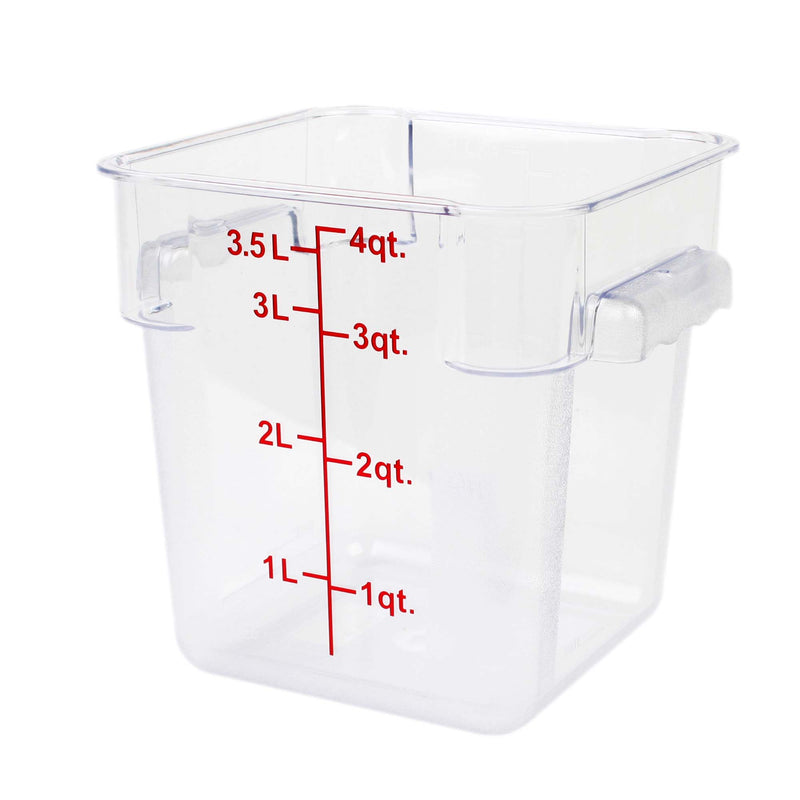 Thunder Group Square 4 Qt. Clear Food Storage Container (Thunder Group PLSFT004PC)