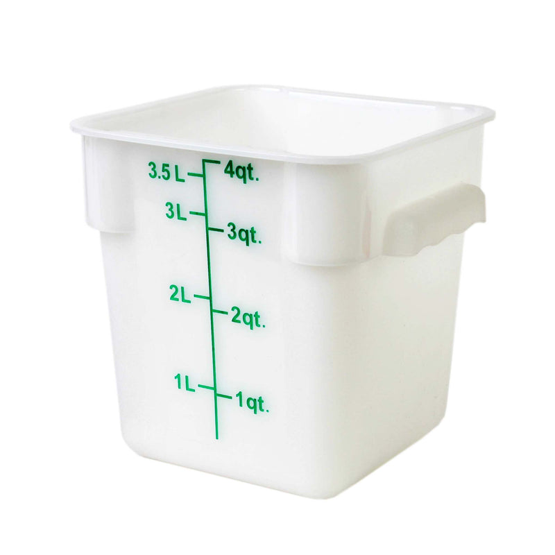 Thunder Group Square 4 Qt. White Food Storage Container (Thunder Group PLSFT004PP)