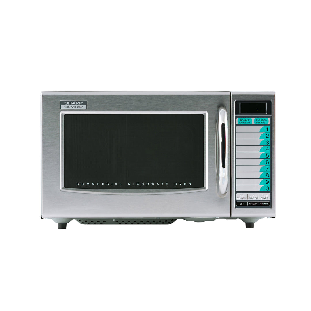 1000W MEDIUM-DUTY MICROWAVE OVEN - 10 MEMORY DIGITAL KEY PAD CONTROL (SHARP R-21LVF)