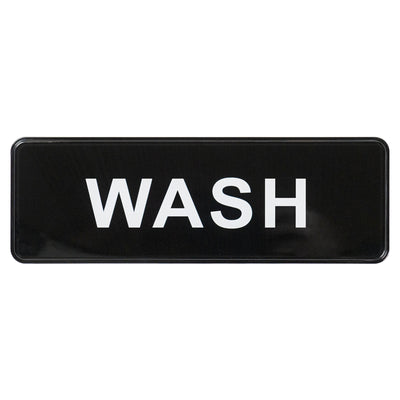 Winco 9" x 3" Black and White "Wash" Information Sign (Winco SGN-318)