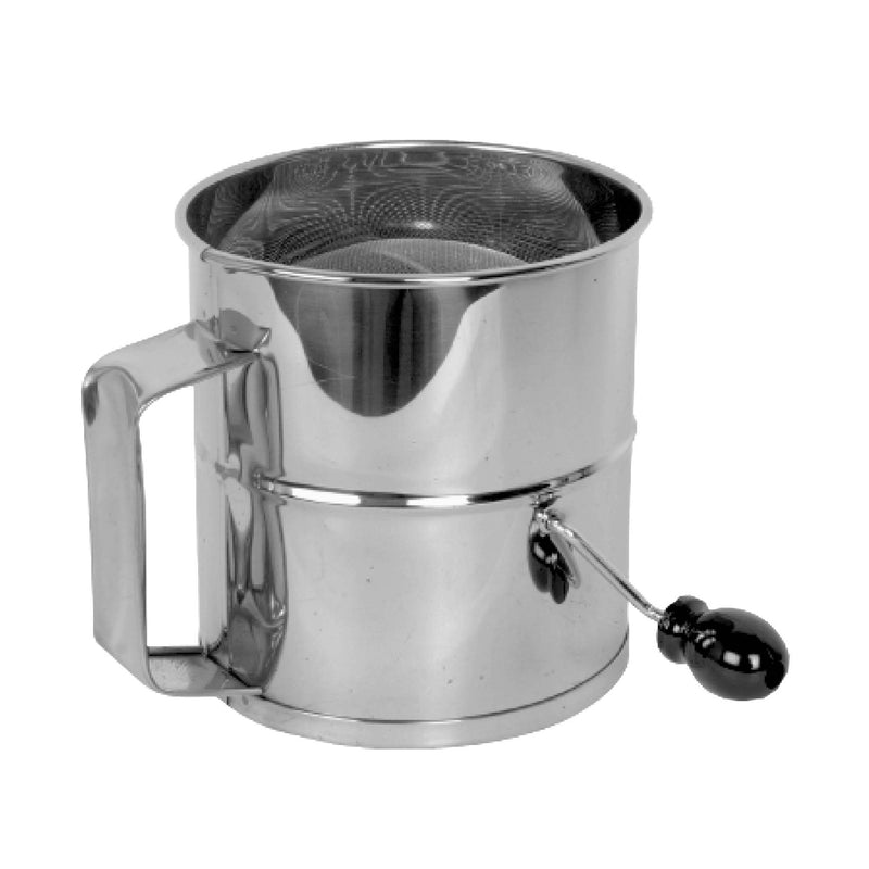 Thunder Group 8 Cup Stainless Steel Rotary Flour/Powdered Sugar Sifter (Thunder Group SLFS008)
