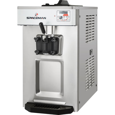1-Flavor Soft Serve Ice Cream Machine – Capacity 360 4-Oz. Servings/hour, Gravity Feed, 208-230 VAC, 1-Phase (Spaceman Model 6236-C)