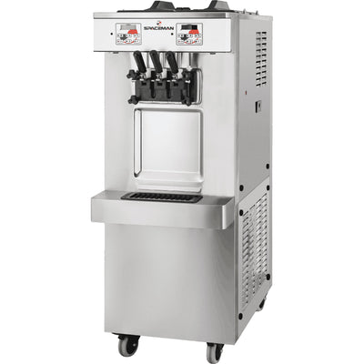 2-Flavor Floor Standing with Twist Soft Serve Ice Cream Machine – Capacity 360 4-Oz. Servings/hour, Gravity Feed Spaceman Model 6250-C