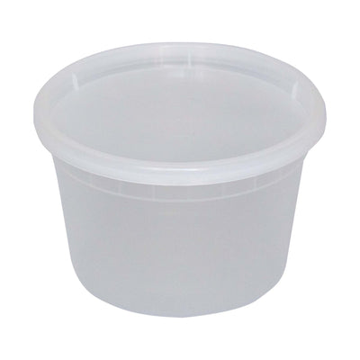 16 Oz. Plastic Deli Container with Lid White Translucent (ITI TG-PC-16)