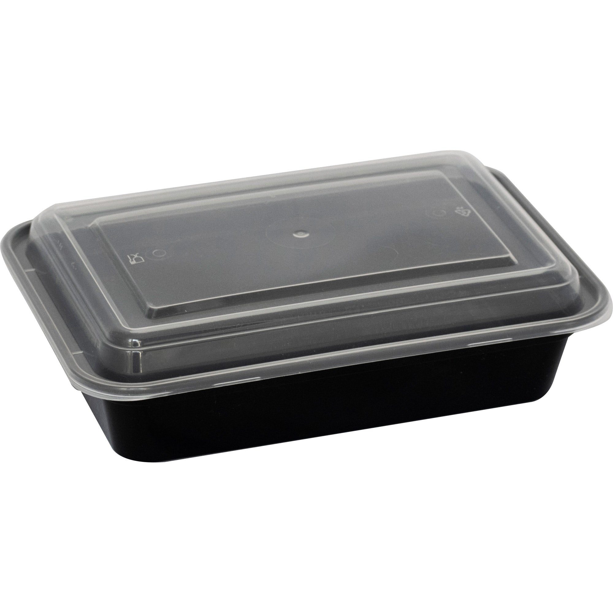 Shop 24 Oz. Rectangular Plastic Take-Out Container Black with Clear Lid ...
