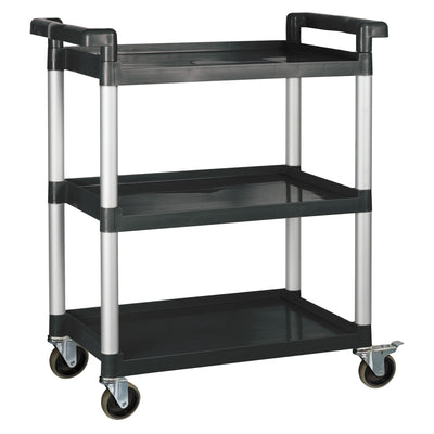 Winco 32" x 16" 3-Tier Plastic Utility Cart with Brakes (Winco UC-2415K)