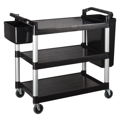Winco 42" x 20" 3-Tier Plastic Utility Cart with Brakes (Winco UC-3019K)