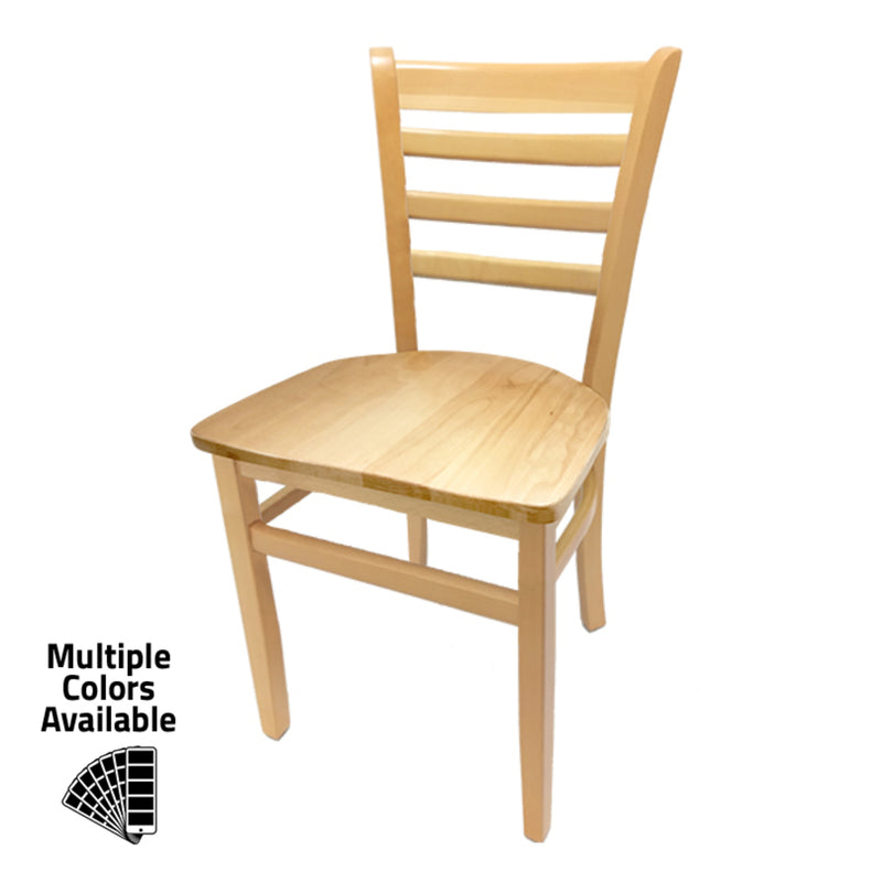 Oak Street Ladderback Chair with Solid Wood Frame, 4 Finish Options and 6 Seat Styles (Oak Street Manufacturing WC101)