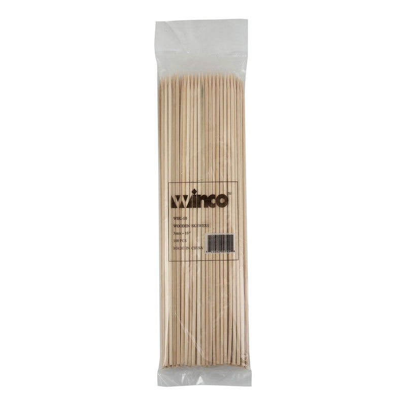Winco 10" Round Compostable Bulk Bamboo Skewers (Winco WSK-10)